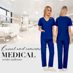 Niaahinn Scrubs Uniforms Sets Wholesale Medical Scrub Stretch Suit Healthcare Nursing Uniform Unisex Surgical Uniforms Woman Men