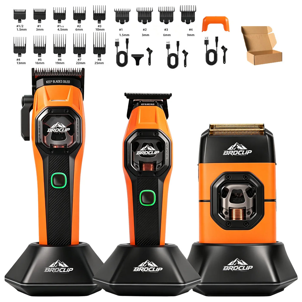New Professional BRDCLIP Salon Barber Kit vector motor Hair Clipper 7800-13000RPM Trimmer 8000-13000RPM Metal body 2603 Shaver