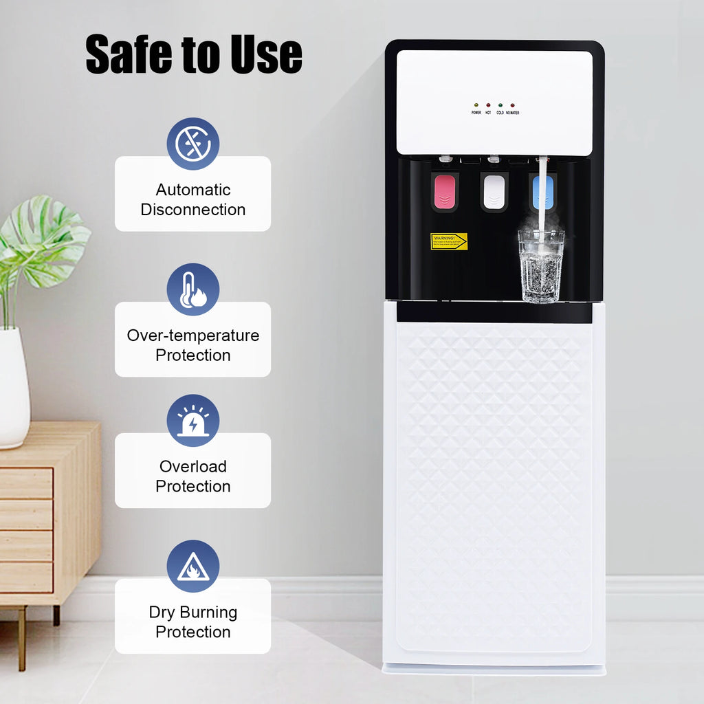 Bottom Loading Water Dispenser Versatile Freestanding Hot&cold Water Dispenser for Office, Home, Living Room White