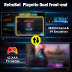 Retrobat＆Playnite System HDD Retro Game Console for PS3/PS2/WIIU/WII/Switch/MAME 50+Emulators 38293 Games＆42 AAA PC Games for PC