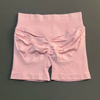 HISTELLO Impacts Shorts 4.5" Women Fitness Sports Biker Shorts Low Waist Gym Short Workout Scrunch Butt Yoga Seamless Leggings