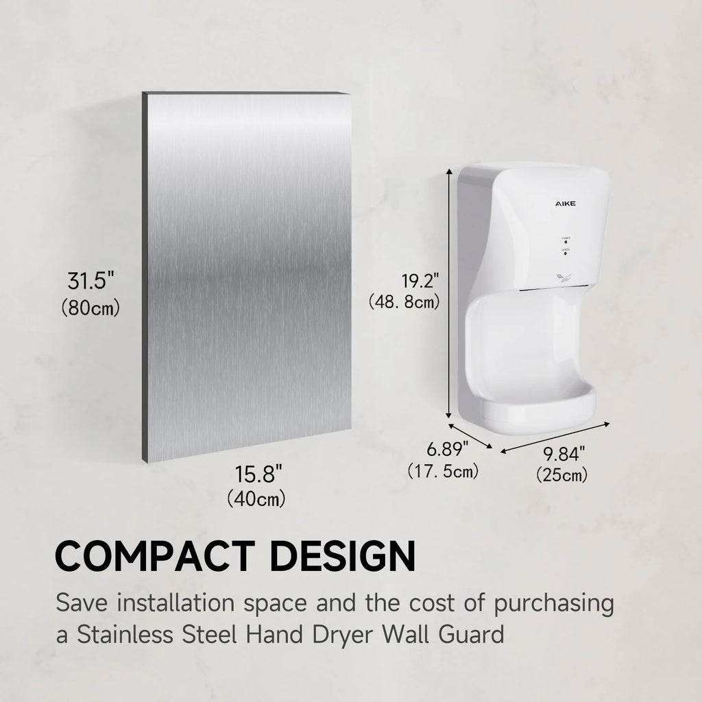 AIKE Automatic Hands Dryer with Drip Tray Wall Mounted High Speed Drying Machine 10-15s Quick Dry Hands Model AK2632 1400-1650W