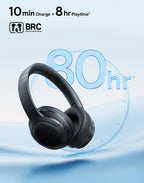 Baseus BH1 Lite Wireless Headphones Bluetooth 6.0 ENC Clear Call Headsets Super Bass Hit Earphones 80H Playtime Over Ear Headset