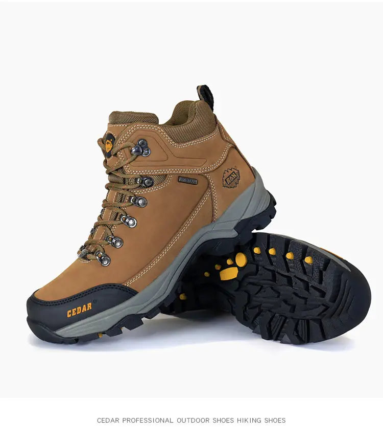 RAN Cow Leather Hiking Boots Men For men Outdoor Sport Walking Sneakers trekking Snow Shoes women Climbing Mountain Hunting boot