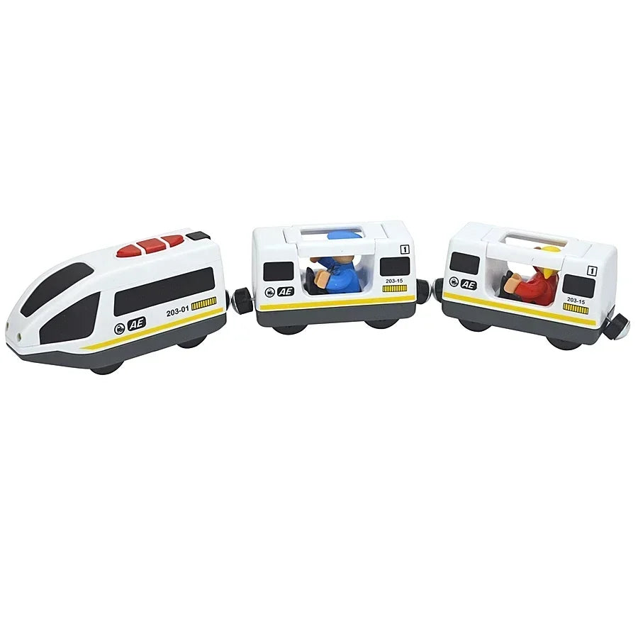 Wooden Train Toys Train Track Magnetic Set Electric Car Locomotive Diecast Slot Fit All Wood Brand Biro Railway Tracks For Kids