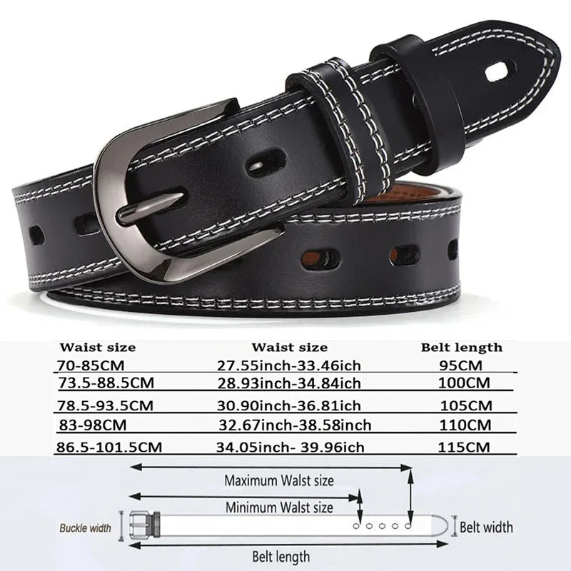 Women Genuine Leather Belt For Female Strap Casual All-match Ladies Adjustable Belts Designer High Quality Brand