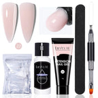 LILYCUTE 15ml Extension Gel Nail Polish Set Quick Nail Prolong With Extend Mold Nail Tips Acrylic Solution Manicure Tools Kit