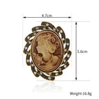 Vintage Victorian Design Queen's Cameo Brooch Pin, Antique Wedding Beauty Jewelry Gift, Elegant Style