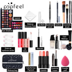 All in One Makeup Kit Full Makeup Kit Gift for Women Teen Girl Nude Eyeshadow Foundation Primer Brush Nude Lipgloss