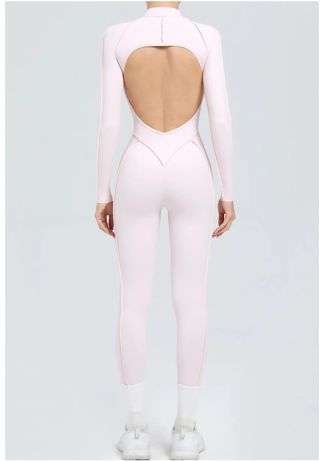 Women's Yoga Jumpsuit Hip Lift Sports Fitness Removable Padding Backless Zipper Leggings One-Piece Running Workout Gym Jumpsuit