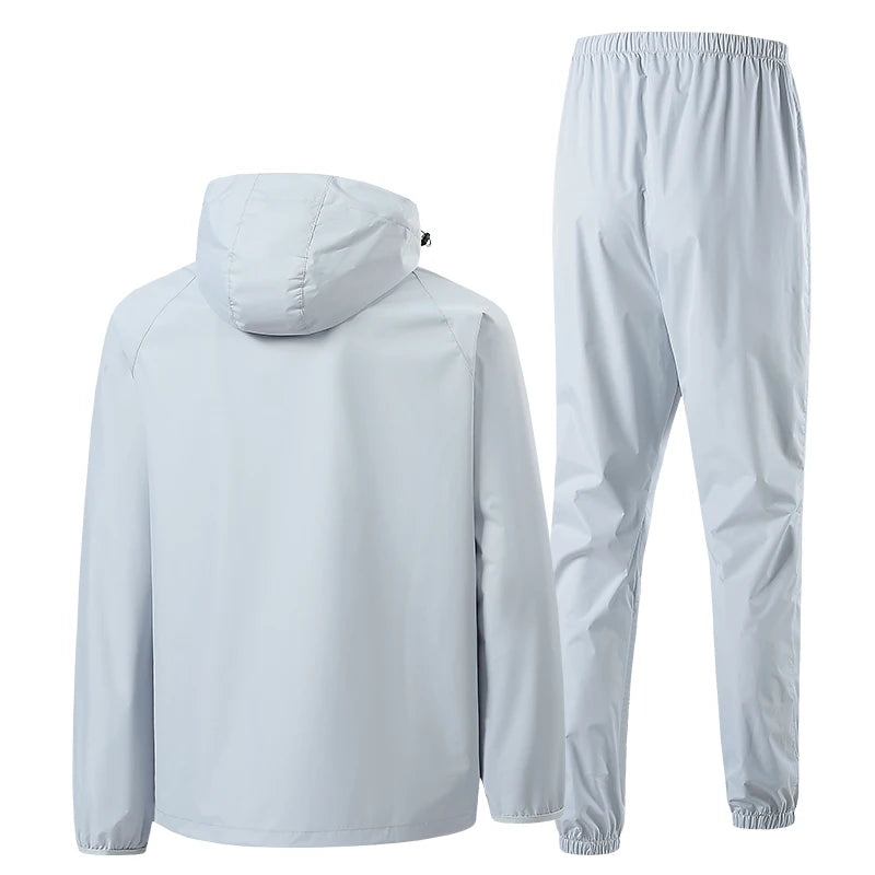 Men Double Zipper Sport Fitness Running Set Women Double Zipper Running Fitness Weight Loss Sweating Sweating Easy Lose Fat Set