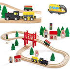 Wooden Train Toys Train Track Magnetic Set Electric Car Locomotive Diecast Slot Fit All Wood Brand Biro Railway Tracks For Kids