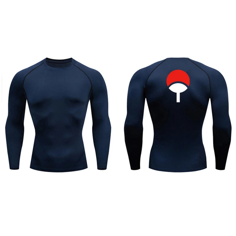 Graphic Compression Shirts for Men Athletic Quick Dry Rash Guard Stretchy Baselayers Undershirts Gym Workout Running Tshirt Tops