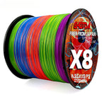 8 Strands Multifilament Fishing Lines Sea Wire Fly Carp Braided Line X8 Spinning Lure Fishing Cord for Bass 300m/500m 18lb-78lb