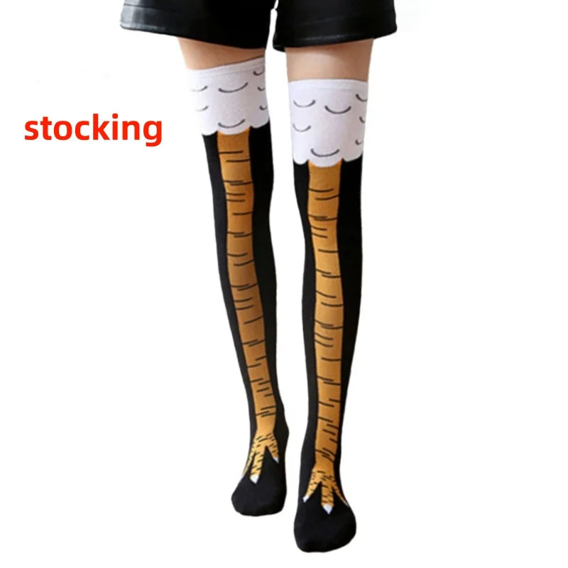 Funny Crazy Chicken Feet Socks Unisex - Novelty Knee-High Socks Funny Gift