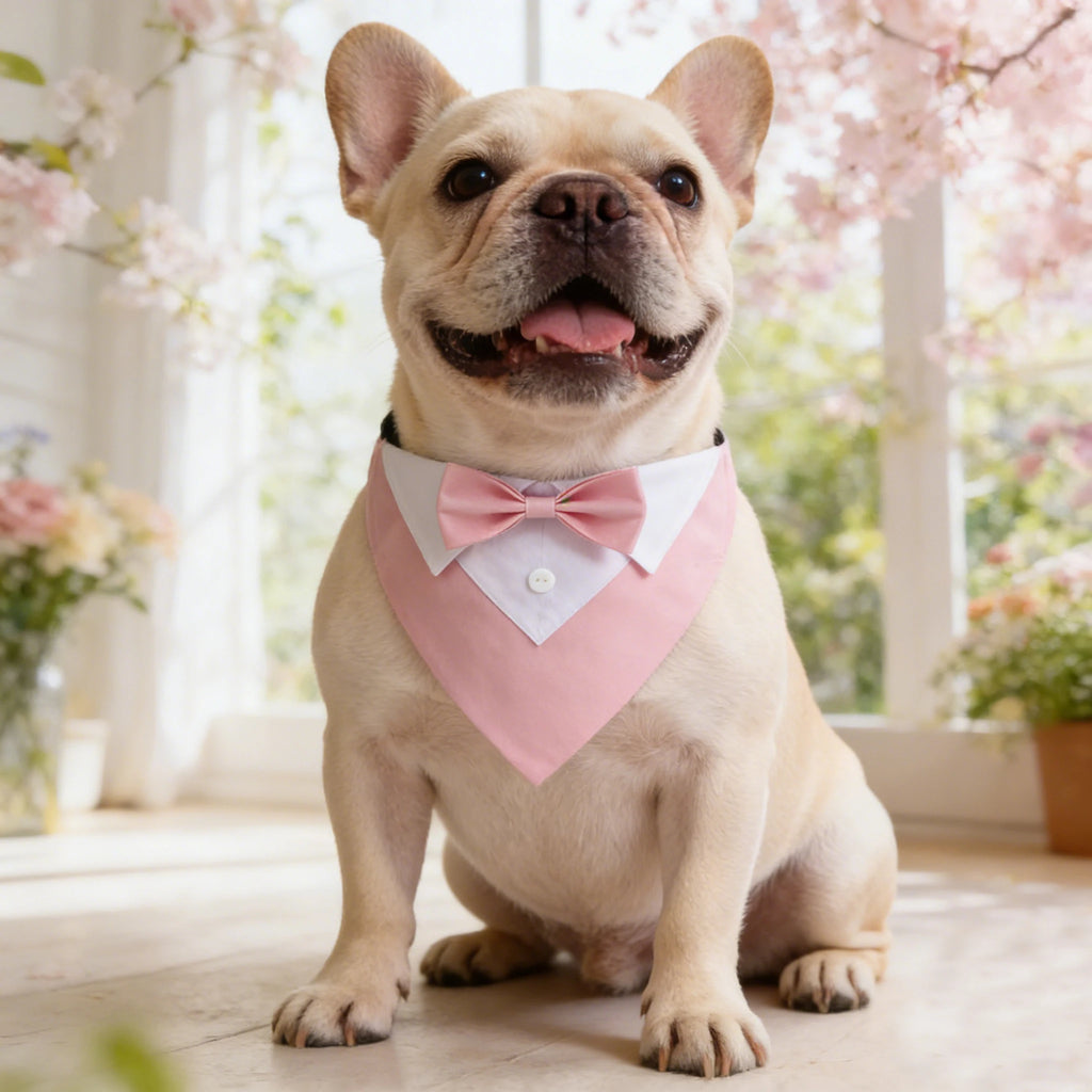 Sucado Bow Tie Dog Collar Tuxedo Bandana Adjustable Formal Puppy Triangle Neck Wear for Wedding Birthday Dress-up Cosplay Party