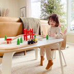 Magnetic Electric Train Car Locomotive Wooden Track Slot Diecast Railway With Two Carriages Train Wood Kid Toy Biro Leduo Track