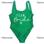 Hen Party Swimsuits One-Piece Team Bride Swimwear Bride To Be Woman Pink Swimwear Bachelorette Beatchwear Bathing Suits