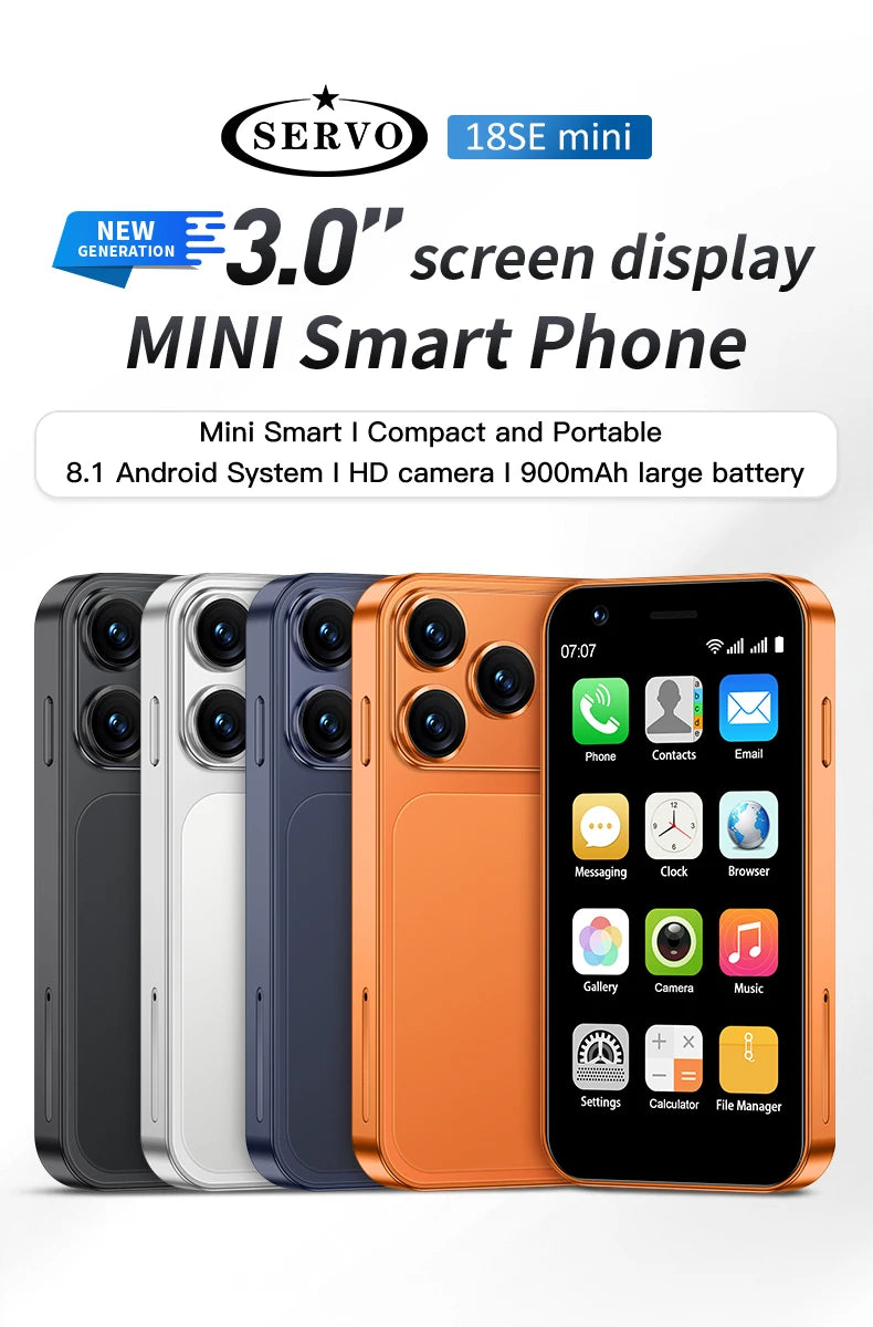 SERVO 18SE MINI 3G Pocket Smartphone Android System Google Play 16GB ROM 2MP Camera WiFi Super Small Smart Phones 2 SIM Standby
