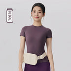 Spring and Summer Yoga Wear Short-sleeved Nude Tight-fitting Fitness Wear for Women Outdoor Running Training Sports T-shirt