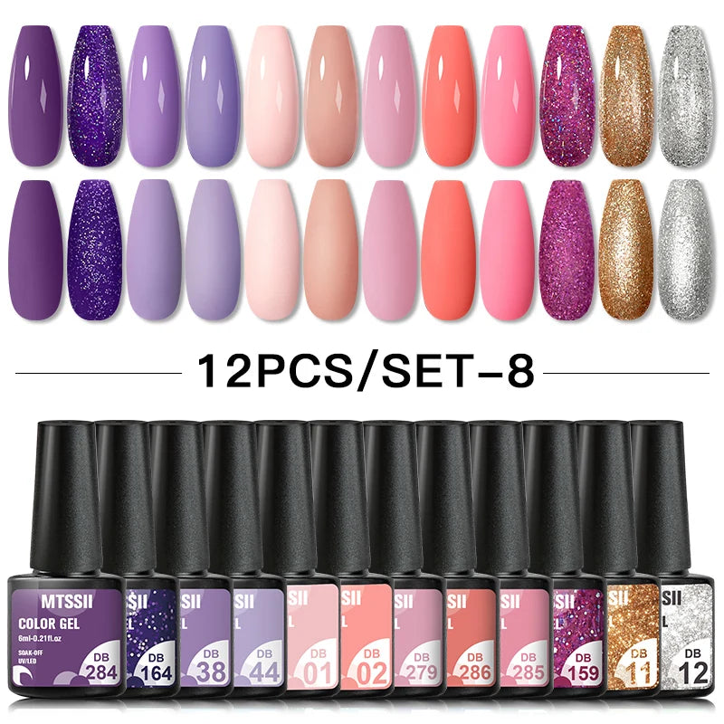 10/12PCS/SET Cat Magnetic Gel Nail Polish Set 9D Reflective Glitter Gel Semi Permanent UV Gel Soak Off Sparkling Nail Art Kits