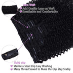Curly Clip In Extension Human Hair Kinky Curly Clip Ins Full Head for Black Women Brazilian Remy Human Hair Natural Color 8Pcs