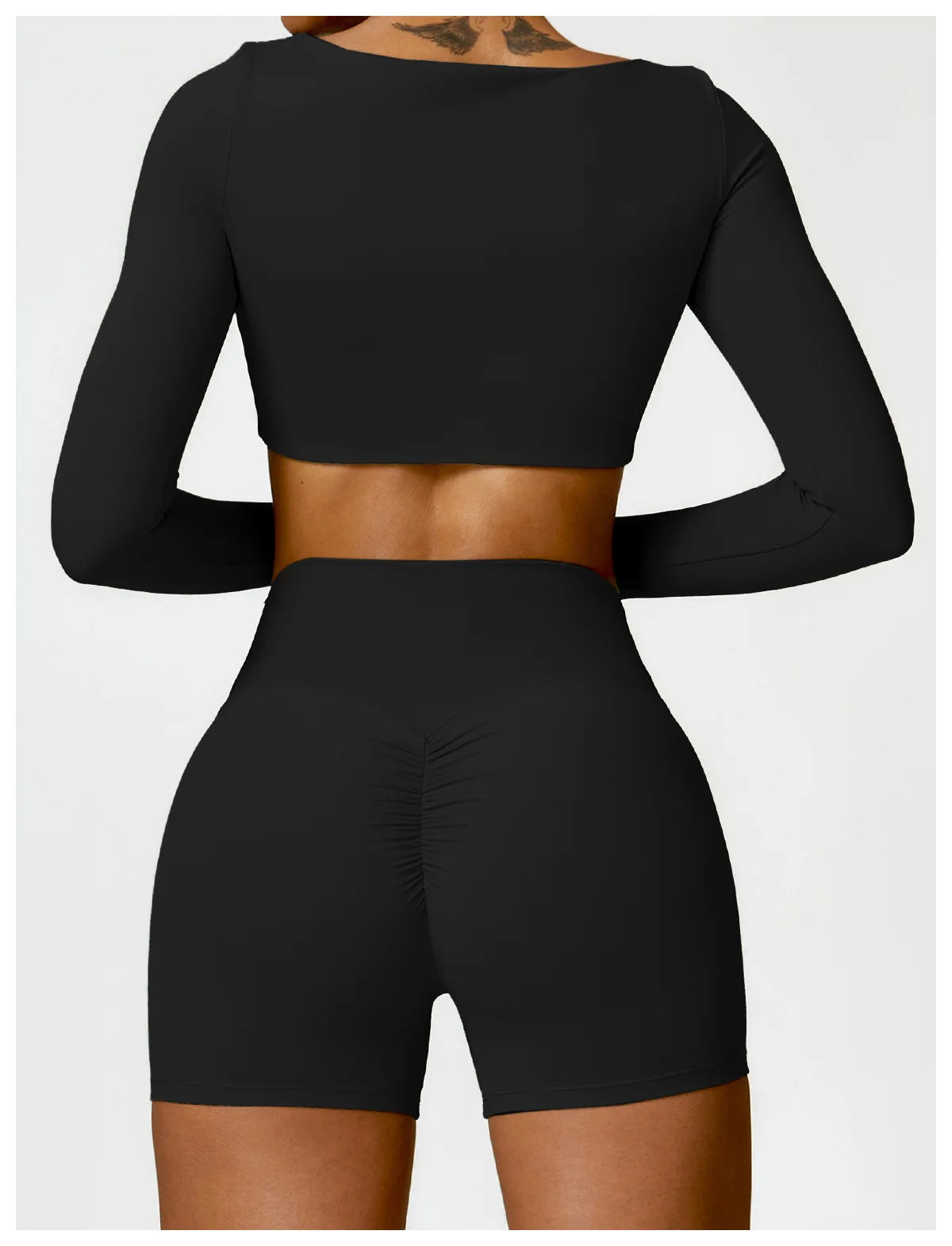 Hearuisavy Summer Casual Quick Dry Sportswear Women Square Neck Gym Top Women Fitness Sports Crop Top Long Sleeve Yoga Clothing