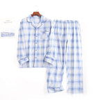 Men's Home Suits Long-sleeved Trousers Suits for Autumn and Winter Pijamas for Men Flannel Plaid Design Pajamas for Men