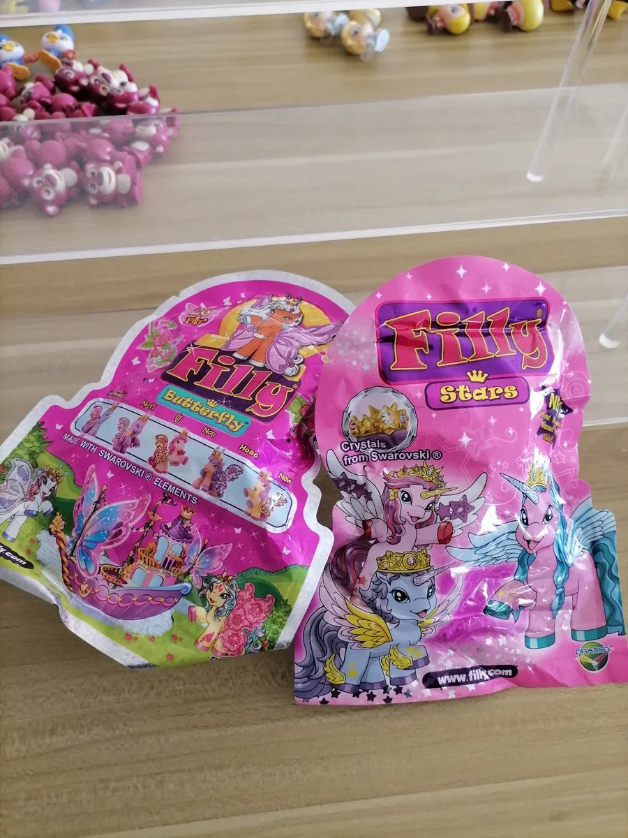 Filly Pony Doll Toy Flocking Stars Butterfly Cute Action Figure Collectible Blind Bags Children Birthday Gifts