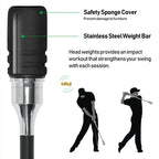 MO EYES Golf Swing Trainer Black Indoor and Outdoor Practice Stick Hand Grip HGB031