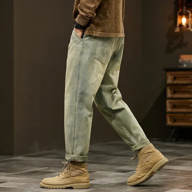 Men's 95% Cotton Jeans High Quality Loose Harem Pants Fashion Baggy Casual Outdoor Baggy Work Denim Pants Brand Men's Clothing Secondary image