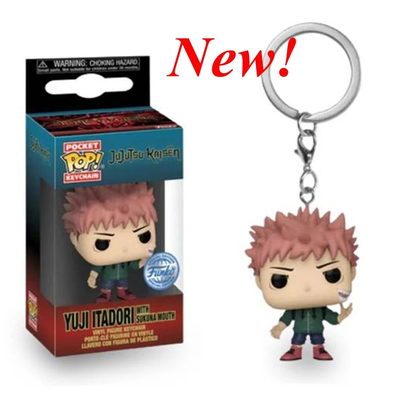 Newest FUNKO Pocket Keychain Jujutsu Kaisen Megumi Yuji Itadori Nobara Kugisaki Satoru Action Figure Collection Toys for Gifts