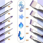 7/11pcs Professional painting brush set, wide and delicate brushes for artistic makeup and design, facial and body art brushes