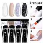 LILYCUTE 15ml Extension Gel Nail Polish Set Quick Nail Prolong With Extend Mold Nail Tips Acrylic Solution Manicure Tools Kit