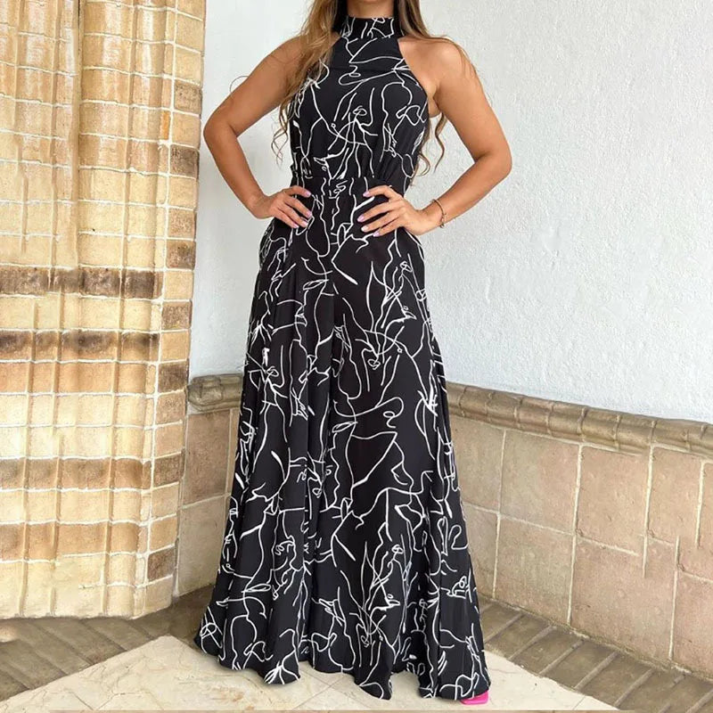 Sexy Sleeveless Jumpsuit Office Lady Spring Summer Fashion Casual Off Shoulder Print Jumpsuits For Women 2024 One Piece Rompers