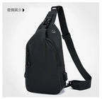 Men Bag Fashion New Solid Color Men Chest Bag Outdoor Casual Fashion One Shoulder Crossbody Bag Nylon USB Charging Shoulder Bags