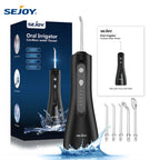 Sejoy Electric Water Flossers Oral Irrigator Rechargeable Portable Dental 5 Modes Water Tank Teeth 300ML Waterproof Cleaner