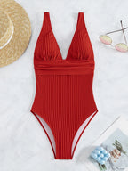 Deep V One Piece Swimsuit Women 2024 Push Up Swimwear Female Sexy Summer Beachwear Swim for Bathing Suits Micro Korean Monokini