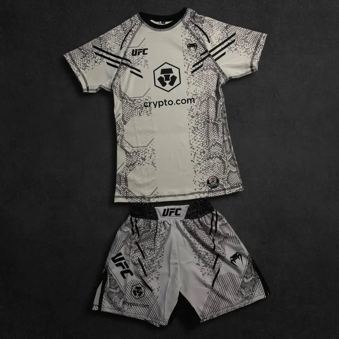 UFC New Octagonal Cage Fighting Night Men's and Children's MMA Loose Breathable Speed Drying Boxing Training Sports Set