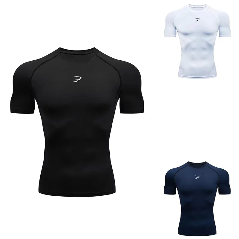 Men Running Compression  Short Sleeve Sport Tees Gym Fitness Sportshirts Male Jogging Tracksuit Homme Athletic Shirt Tops  902 Main image