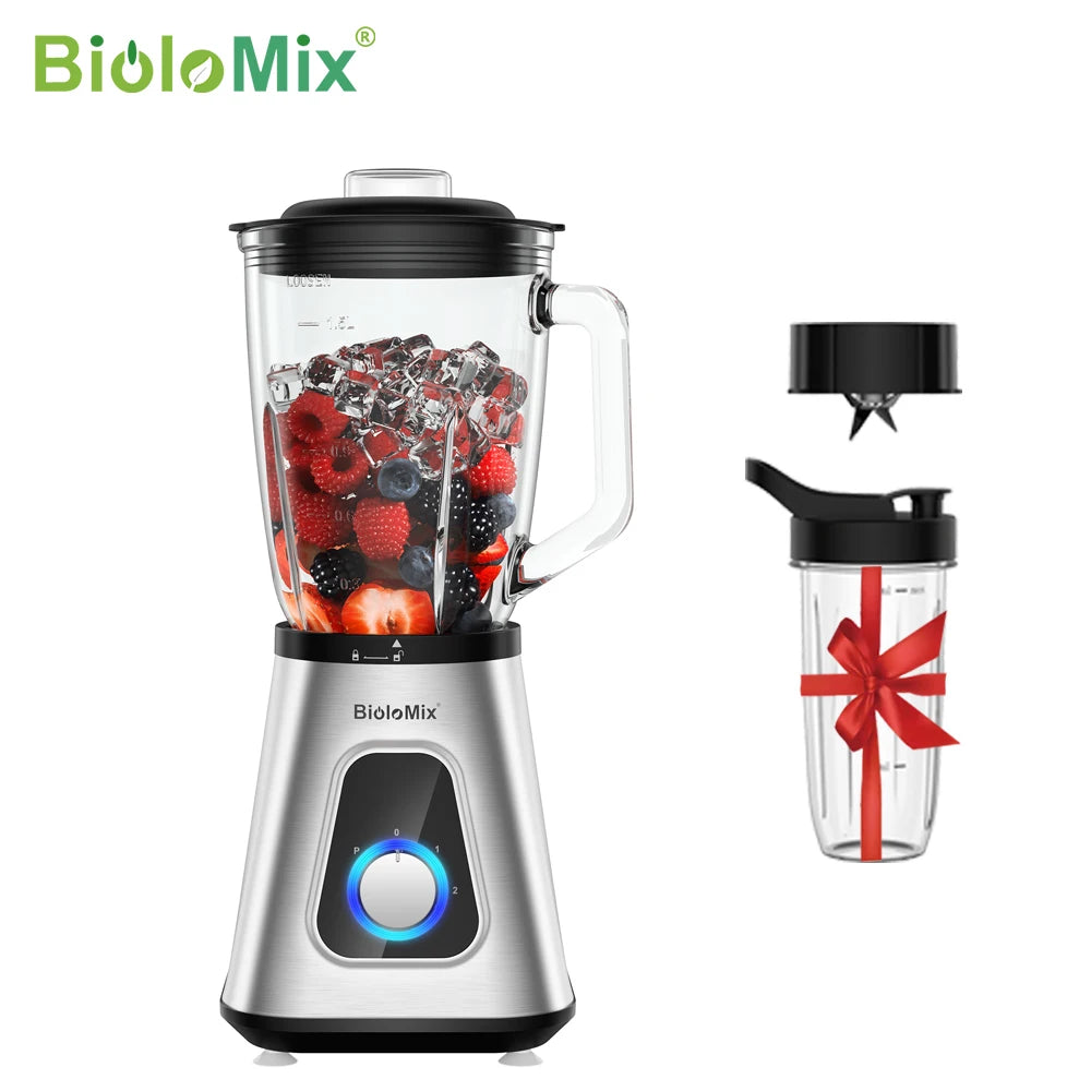 BioloMix Professional 1300W Blender with 1.5L BPA Free Glass Pitcher Perfect for Frozen Smoothies and Homemade Sauces Main image