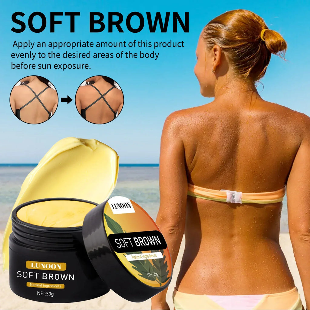 Tanning Cream with Suntan Protection，Long Lasting Bronzer for Face & Body, Nourishing Formula Creates Natural Blackening Effect.