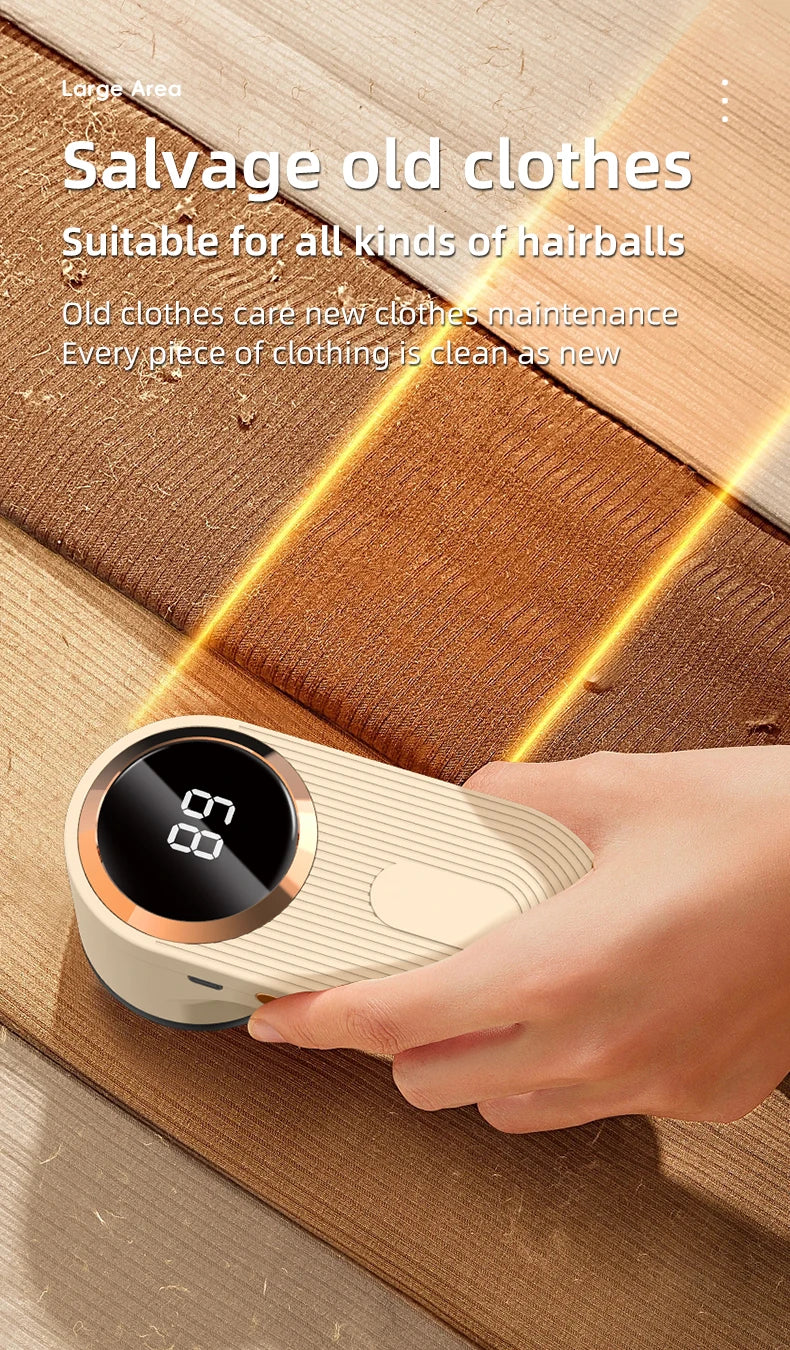2025 New 1200mAh Lint Remover for Clothing LED Digital Electric Pellet Fluff Remover USB Rechargeable Fuzz Fabric Shaver Sweater