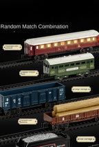 Kids Retro Electric Steam Train Rail Toys Classical Railway Freight Train High-Speed Tracks Train Model Boys Toys Christmas Gift