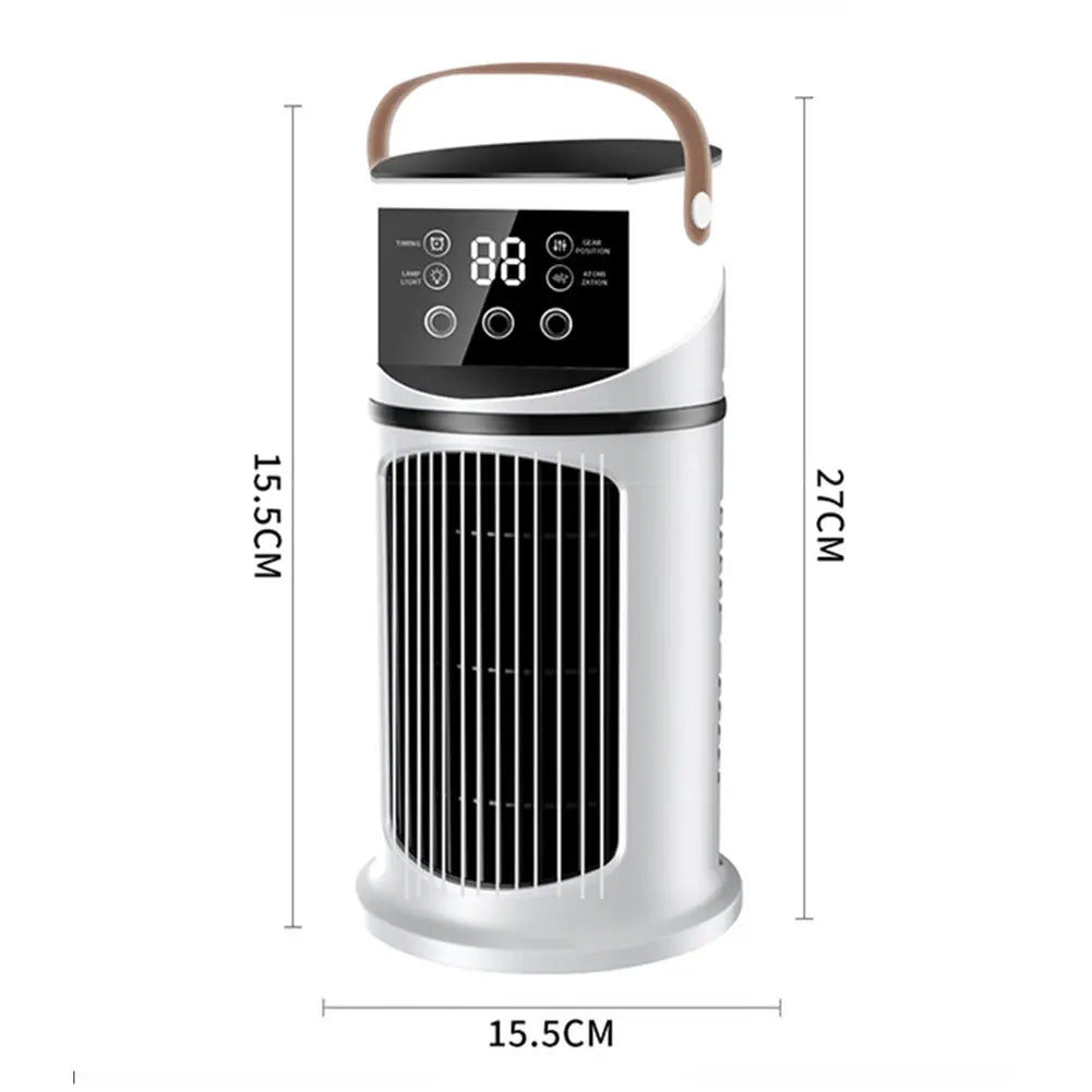 Portable Air Conditioner Desk Fan Spray Humidifier Air Cooling Fan Timing Circulation Wind Quiet Electric Fan for Home Office