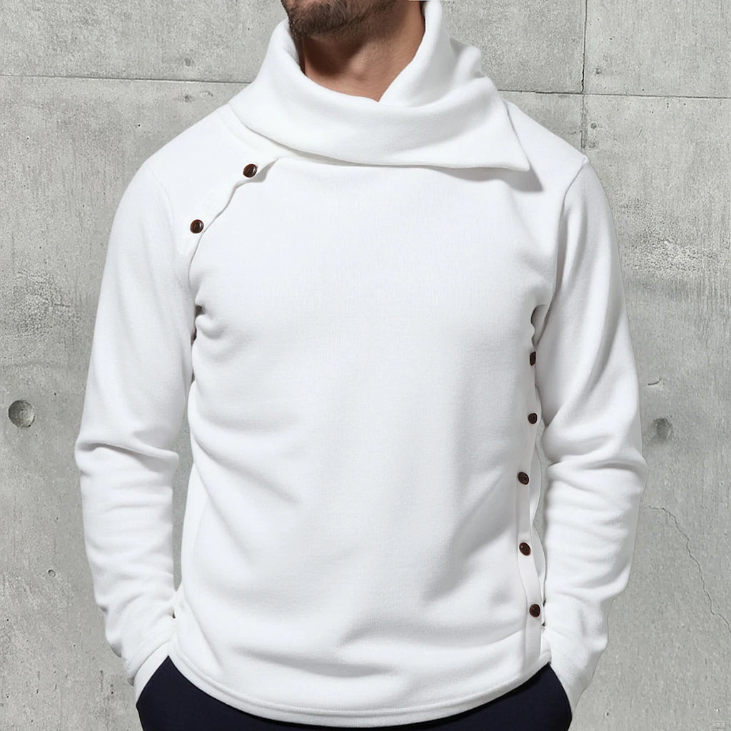 2026 New Men's White Turtleneck Sweater, British-style Black Pullover, Asian Sizes M-4XL. Gray Sweaters