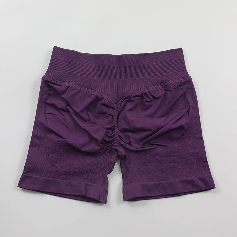 Impact Shorts 4.5" Seamless High Stretch Low Ribbed Band Subtle Glute Contour Shorts Fitness Workout Yoga Gym Shorts