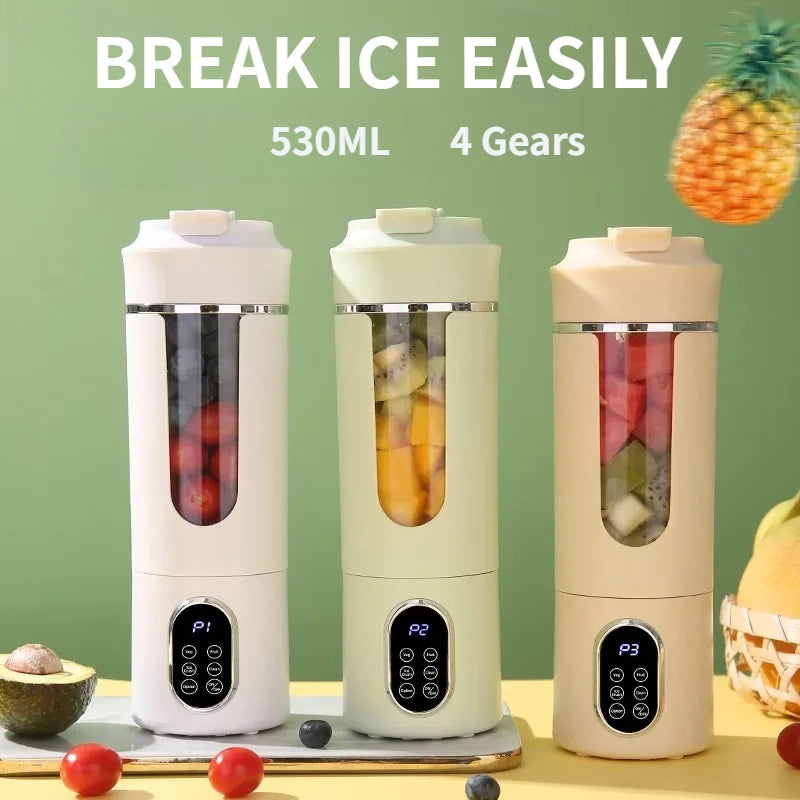 New 530ml Portable Juicer Wireless USB Charging Crushed Ice Electric Juicing 12 Blade 4 Gears 7.4V Mini Fresh Juice Blender Main image