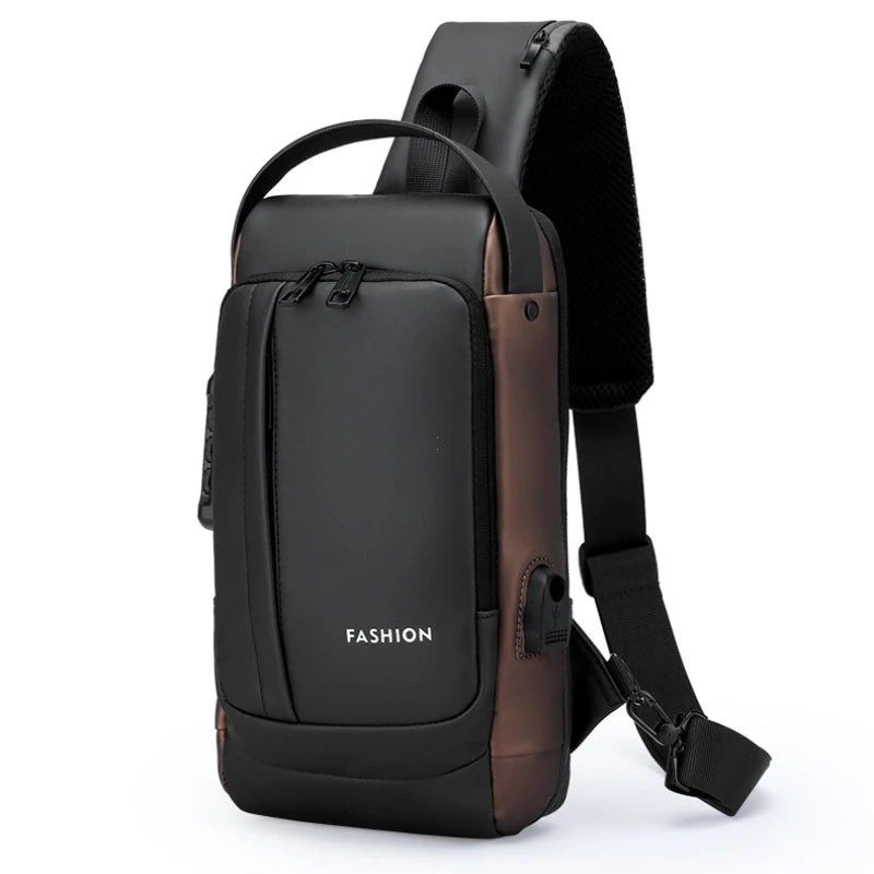 Men Anti Theft Chest Bag Shoulder Bags USB Charging Crossbody Package School Short Trip Messengers Bags Men's Oxford Sling Pack