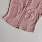 Slim Fit Sports Jacket Stand Collar Zipper Coat Sports Fitness Yoga Clothing Plus Velvet Jacket Slimming Quick-drying Top Suit